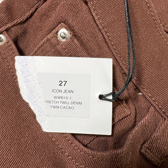 WeWoreWhat Womens Coasted Icon Jeans Cacao Size 27 Straight Leg Preppy Academia - Picture 6 of 9